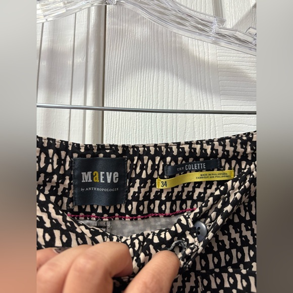 Maeve Anthropologie The Colette Cropped Wide Leg Printed Pants Size 34 - Picture 3 of 3